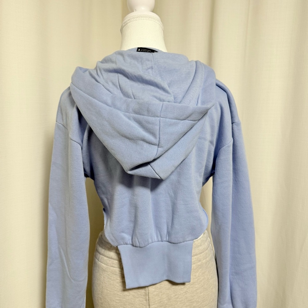 Zara Sky Blue Women's Zip-Up Hoodie - Picture 5 of 6